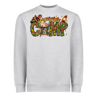 Heather Grey Summer Camp Heavyweight Sweatshirt - CowhideDigitalArt