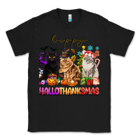 Black happy hallothanksmas cats Classic Tee - texasbilliewilder