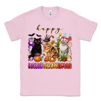 Bubblegum Pink happy hallothanksmas cats Classic Tee - texasbilliewilder
