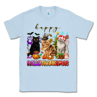 Dusty Blue happy hallothanksmas cats Classic Tee - texasbilliewilder