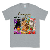 Heather Grey happy hallothanksmas cats Classic Tee - texasbilliewilder