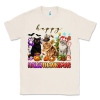 Natural happy hallothanksmas cats Classic Tee - texasbilliewilder