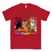 Red happy hallothanksmas cats Classic Tee - texasbilliewilder