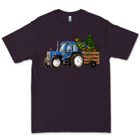 Plum Blue Christmas Tractor Premium Tee - RanaPortraitStore