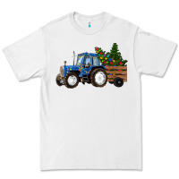 White Blue Christmas Tractor Premium Tee - RanaPortraitStore