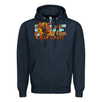 Navy love chickens Zipper Hoodie - LillyAllenDesigns