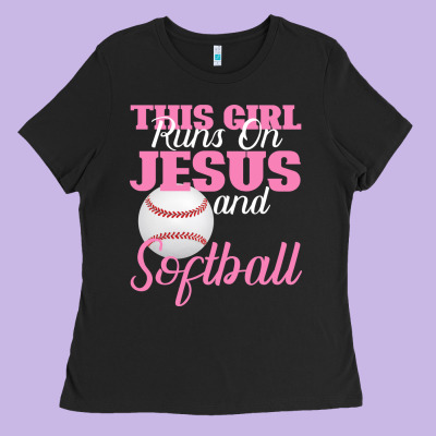 This Girl Jesus And Softball Ladies Tee Designed By Bettercallsaul