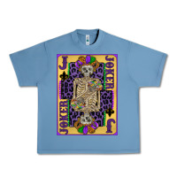 Pebble Blue joker mardi gras skeleton Urban Heavy Tee - CowGirlArtShop