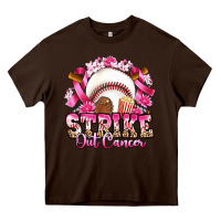 Chocolate Brown strike out cancer baseball Heavy Core Tee - Artiststas