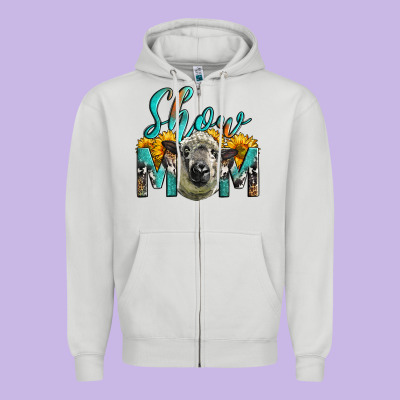 Western Show Mom Sheep Zipper Hoodie Designed By Lillyallendesigns