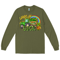 Army Green Loads of luck tractor Long Sleeve Tee - CowGirlArtShop