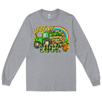 Heather Grey Loads of luck tractor Long Sleeve Tee - CowGirlArtShop