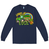 Navy Loads of luck tractor Long Sleeve Tee - CowGirlArtShop