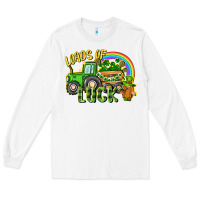 White Loads of luck tractor Long Sleeve Tee - CowGirlArtShop