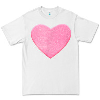 White Valentines Pink Heart Premium Tee - FloraArt