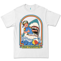White Stay Positive Classic Premium Tee - FloraArt