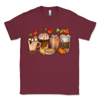 Burgundy Pumpkin Spice Coffee Cups Classic Tee - texasbilliewilder