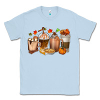 Dusty Blue Pumpkin Spice Coffee Cups Classic Tee - texasbilliewilder