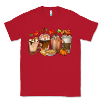 Red Pumpkin Spice Coffee Cups Classic Tee - texasbilliewilder