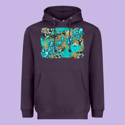 Gemstone Cowhide Glitter Background Heavyweight Hoodie Designed By Artiststas