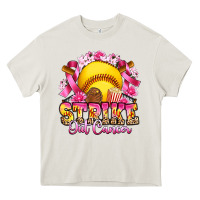 Cream strike out cancer softball Heavy Core Tee - Artiststas