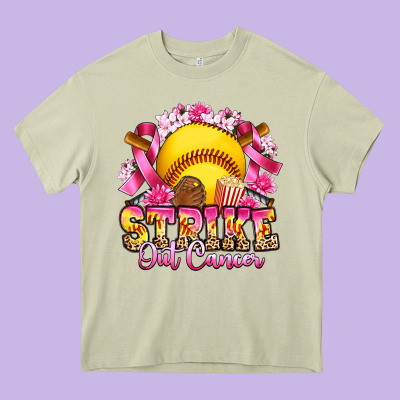 Strike Out Cancer Softball Heavy Core Tee Designed By Artiststas