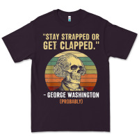 Plum stay strapped or get clapped george washington Premium Tee - FloraArt