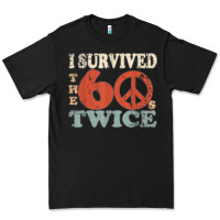 Black I Survived The Sixties 60s Twice Premium Tee - FloraArt