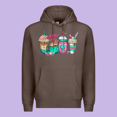 Cna Nurse Coffee Cups Premium Hoodie Designed By Jasminsmagicworld