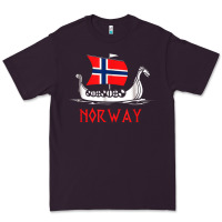 Plum boat norwegian flag norway viking ship norway Premium Tee - FloraArt