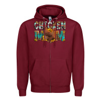 Burgundy chicken mom Zipper Hoodie - LillyAllenDesigns