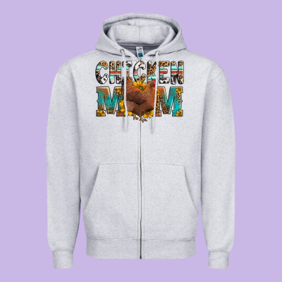 Chicken Mom Zipper Hoodie Designed By Lillyallendesigns