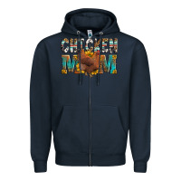 Navy chicken mom Zipper Hoodie - LillyAllenDesigns