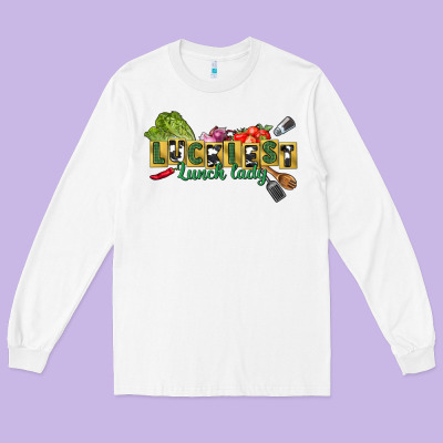 Luckiest Lunch Lady St. Patrick's Day Long Sleeve Tee Designed By Cowgirlartshop