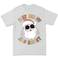 Dove Grey funny groovy stay merry and bright christmas santa claus t shirt Premium Tee - ArtMosaic
