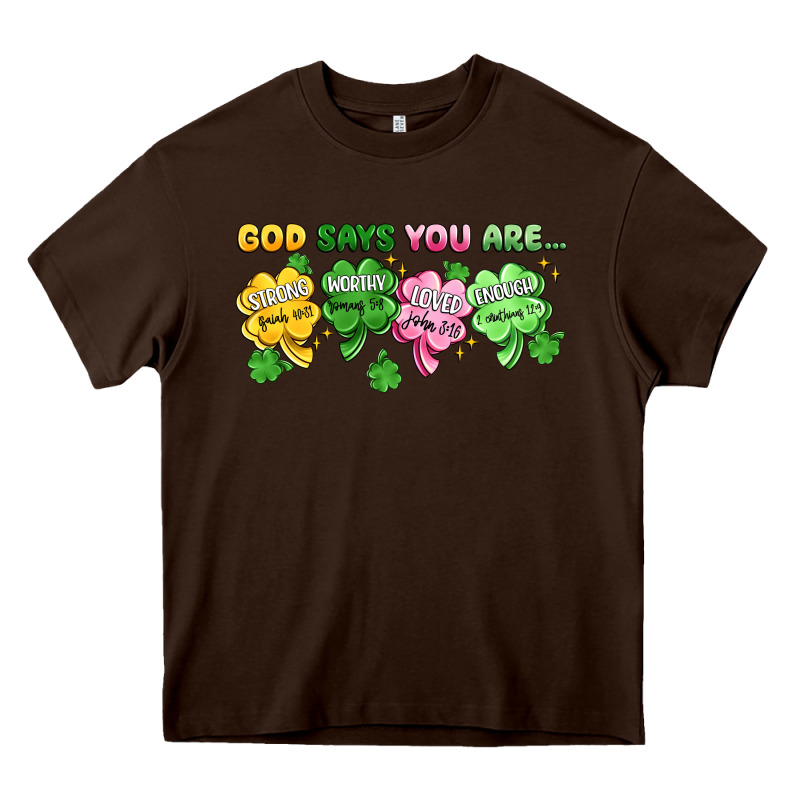 St. Patrick's Day God Says You Are Heavy Core Tee by Artiststas | Teevron