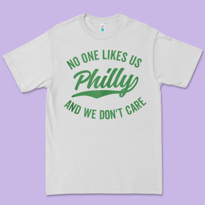 Philly No One Likes Us And We Don't Care Green Text Tank Top Premium Tee Designed By Artmosaic