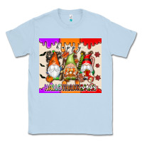 Dusty Blue Happy Hallothanksmas gnomes Classic Tee - texasbilliewilder