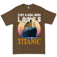 Cacao ship just a girl who loves titanic boat titanic girls woman t shirt Premium Tee - ArtMosaic
