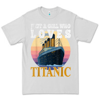 Dove Grey ship just a girl who loves titanic boat titanic girls woman t shirt Premium Tee - ArtMosaic