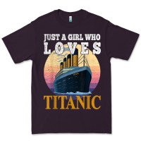 Plum ship just a girl who loves titanic boat titanic girls woman t shirt Premium Tee - ArtMosaic