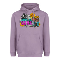 Lavender cowgirl mama with boots and sunflowers and cowhide Heavyweight Hoodie - Artiststas