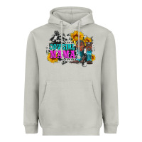 Moon Dust cowgirl mama with boots and sunflowers and cowhide Heavyweight Hoodie - Artiststas