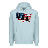 Blue Mist Usa Premium Hoodie - CowhideDigitalArt