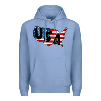 Colony Blue Usa Premium Hoodie - CowhideDigitalArt