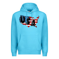 Ocean Blue Usa Premium Hoodie - CowhideDigitalArt