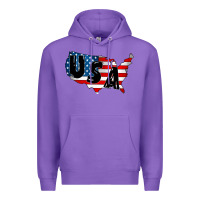 Purple Usa Premium Hoodie - CowhideDigitalArt