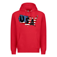 Red Usa Premium Hoodie - CowhideDigitalArt