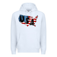 White Usa Premium Hoodie - CowhideDigitalArt