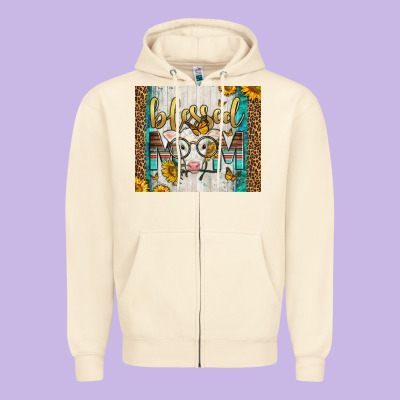 Western Blessed Mom Baby Calf Zipper Hoodie Designed By Lillyallendesigns